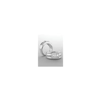 Emerald Cut Cubic Zirconia Bezel Ring putih (14K) pratonton - Popular Jewelry - New York