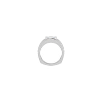 Emerald Cut Cubic Zirconia Bezel Ring putih (14K) tetapan - Popular Jewelry - New York