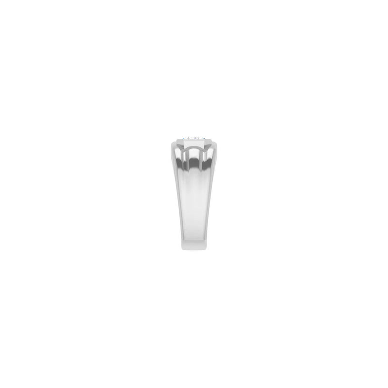 Emerald Cut Cubic Zirconia Bezel Ring white (14K) side - Popular Jewelry - New York