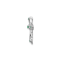 Emerald and Diamond Fleur de Lis Cross Pendant (14K) side - Popular Jewelry - New York