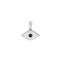 Eye Enamel Pendant white (14K) front - Popular Jewelry - New York