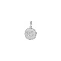 Eye of Horus Beaded Medal Pendant white (14K) front - Popular Jewelry - New York