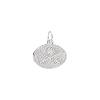 Fence Oval Disc Charm white (14K) main - Popular Jewelry - New York
