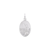 Fisherman Oval Disc Charm white (14K) main - Popular Jewelry - New York