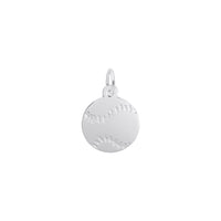 Flat Baseball Pendant white (14K) main - Popular Jewelry - New York