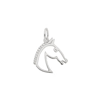 Charm Horse Head Flat putih (14K) utama - Popular Jewelry - New York