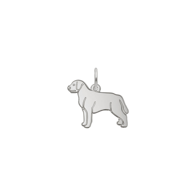 Flat Labrador Retriever Dog Charm white (14K) main - Popular Jewelry - New York