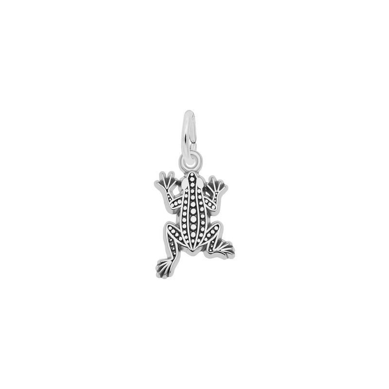 Flat Leopard Frog Charm white (14K) main - Popular Jewelry - New York