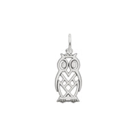 Flat Owl Charm bijela (14K) glavna - Popular Jewelry - Njujork