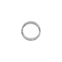 Tetapan Jalur Langsing Bertekstur Bunga putih (14K) - Popular Jewelry - New York