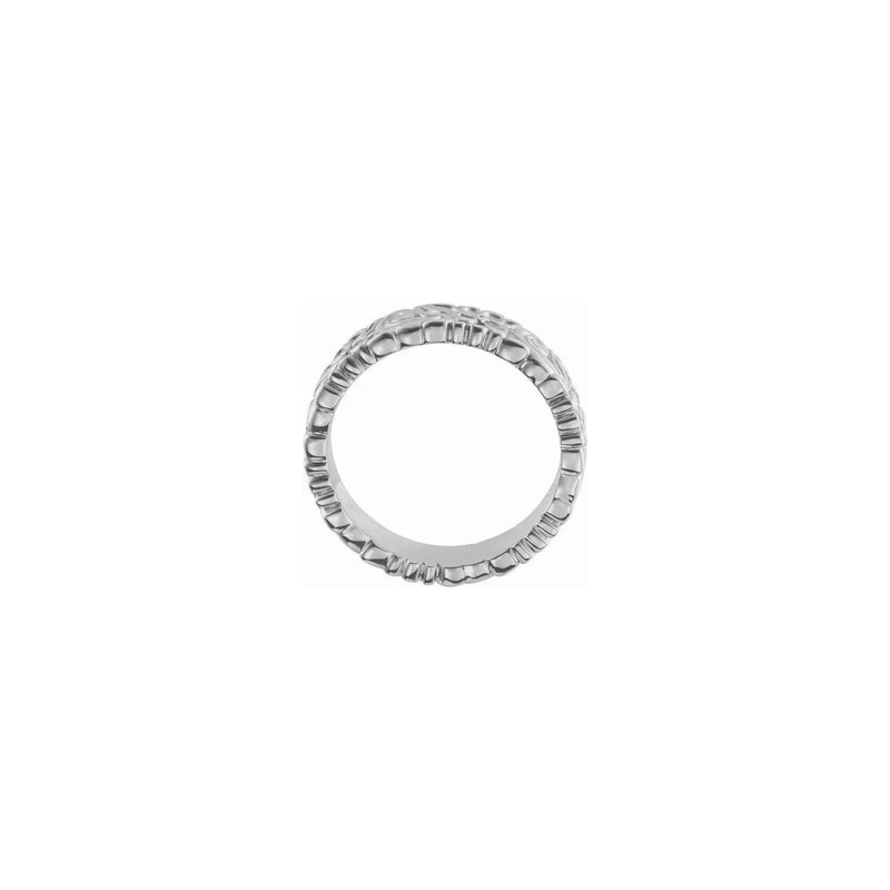 Floral Textured Slim Band white (14K) setting - Popular Jewelry - New York