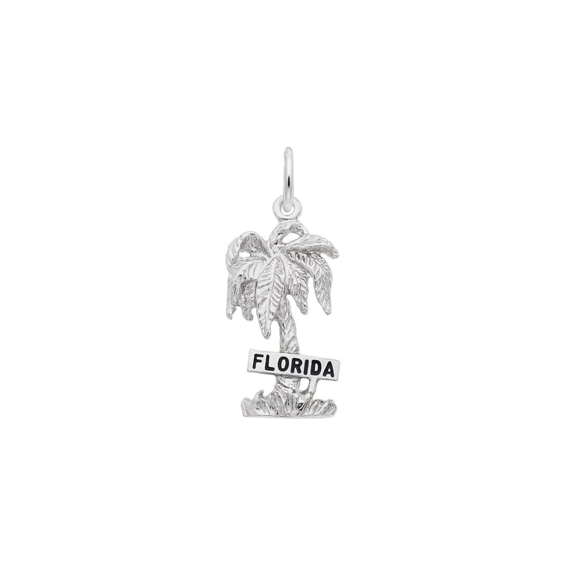 Florida Palm Tree Charm white (14K) main - Popular Jewelry - New York