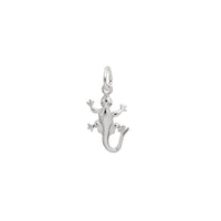 Gecko Charm bela (14K) glavna - Popular Jewelry - New York
