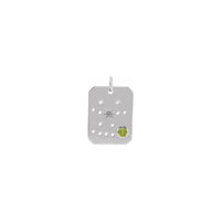 Gemini Peridot lan Diamond Zodiac Constellation Pendant putih (14K) ngarep - Popular Jewelry - New York