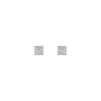 Naušnice s nitnama granulirane piramide bijele (14K) sprijeda - Popular Jewelry - New York