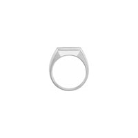 Grooved Rectangle Signet Ring white (14K) setting - Popular Jewelry - New York