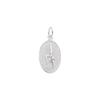 Gymnast Oval Disc Charm white (14K) main - Popular Jewelry - New York
