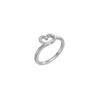Heart Outline Ring white (14K) main - Popular Jewelry - New York