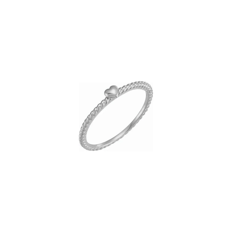 Heart Rope Stackable Ring white (14K) main - Popular Jewelry - New York