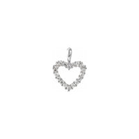 Pendentif Coeur Rond Diamant Contour blanc (18K) main - Popular Jewelry - New York
