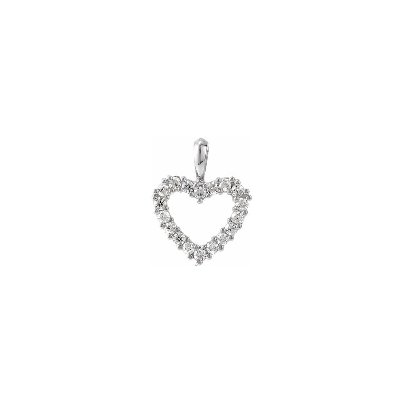 Heart Round Diamond Contour Pendant white (18K) main - Popular Jewelry - New York
