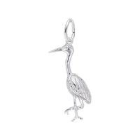 Heron Bird Charm funfun (14K) akọkọ - Popular Jewelry - Niu Yoki