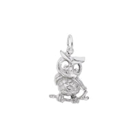 Horned Owl Charm white (14K) main - Popular Jewelry - ញូវយ៉ក