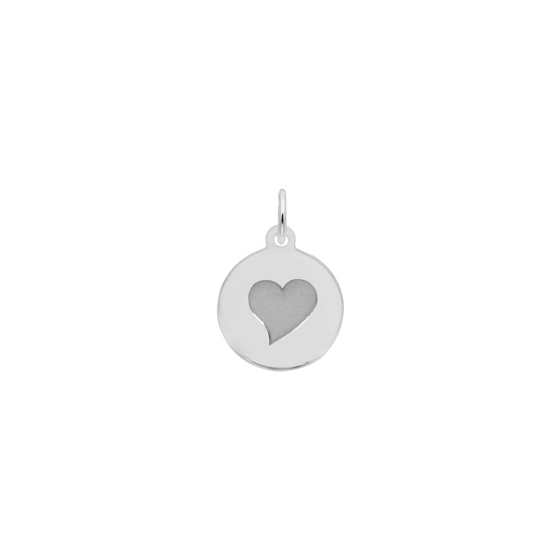 Initial Heart Disc Charm white (14K) main - Popular Jewelry - New York