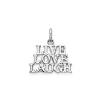 Live, Love, Laugh Talking Pendant puti (14K) atubangan - Popular Jewelry - New York