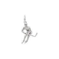 Kiume Hockey Player Charm nyeupe (14K) kuu - Popular Jewelry - New York