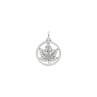 Maple Leaf Disc Charm putih (14K) utama - Popular Jewelry - New York