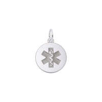 Medical Round Charm white (14K) main - Popular Jewelry - New York