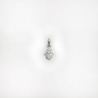 Mini Hamsa Diamond Pendant puti (14K) panguna - Popular Jewelry - New York