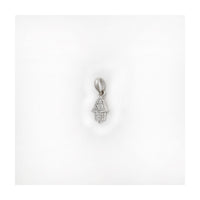Mini Hamsa Diamond Pendente bianco (14K) lato - Popular Jewelry - New York