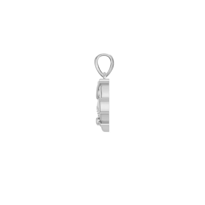 Mini Owl Pendant white (18K) side - Popular Jewelry - New York
