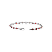 Mozambique Garnet Line Bracelet white (14K) lock - Popular Jewelry - New York