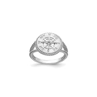 Prsten s užetom za nautički kompas bijeli (14K) glavni - Popular Jewelry - New York