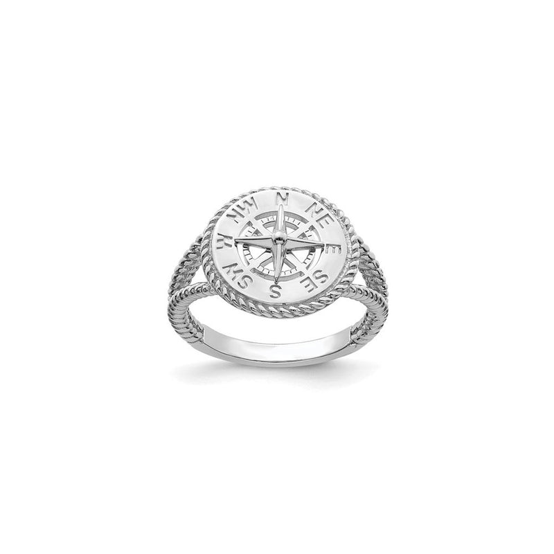 Nautical Compass Rope Ring white (14K) main - Popular Jewelry - New York