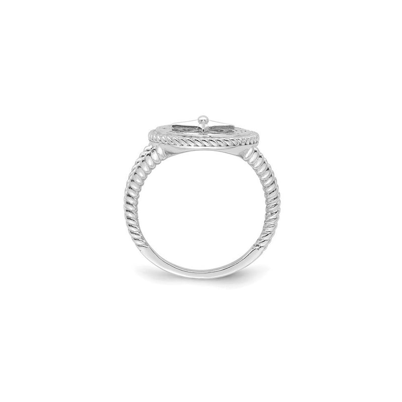 Nautical Compass Rope Ring white (14K) setting - Popular Jewelry - New York