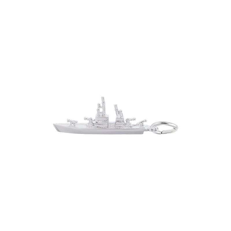 Naval Ship Charm white (14K) main - Popular Jewelry - New York