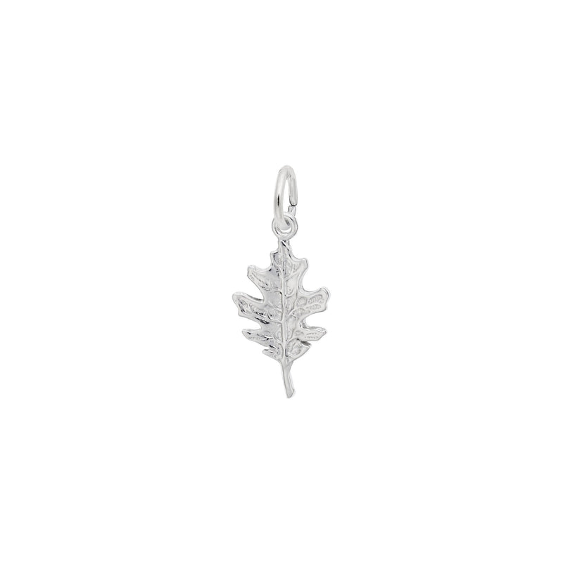Oak Leaf Charm white (14K) main - Popular Jewelry - New York