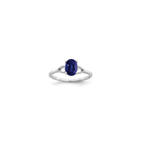 Oval Blue Sapphire Heart Accent Ring (14K) main - Popular Jewelry - I-New York