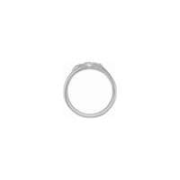 Oval Floral Signet Ring Ring white (14K) saitin - Popular Jewelry - New York