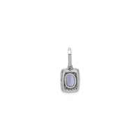 Penjoll halo rectangular oval de tanzanita i diamant (14K) posterior - Popular Jewelry - Nova York