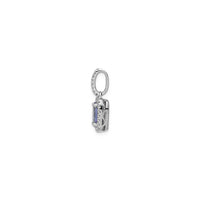 Penjoll halo rectangular oval de tanzanita i diamant (14K) lateral - Popular Jewelry - Nova York