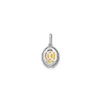 Oval Yellow Citrine Diamond Halo Pendant (14K) back - Popular Jewelry - New York