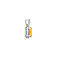 Oval Yellow Citrine Diamond Halo Pendant (14K) gefen - Popular Jewelry - New York