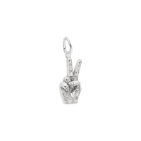 Peace Hand Sign Charm white (14K) main - Popular Jewelry - New York