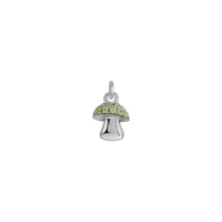 Peridot Mushroom Pendant white (14K) front - Popular Jewelry - New York