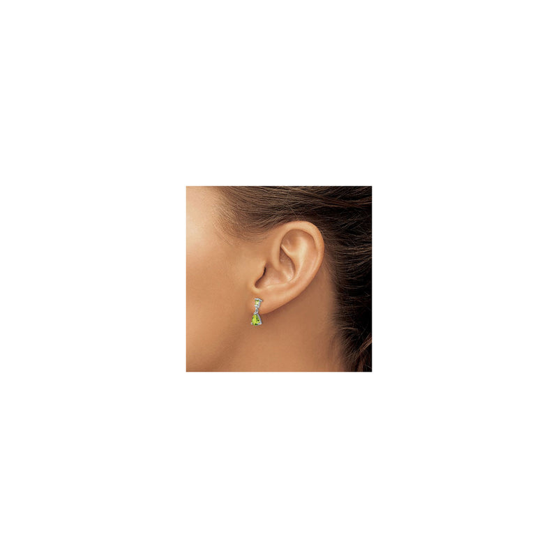 Peridot Teardrop Dangle Earrings (14K) preview - Popular Jewelry - New York